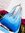 Handtasche Shopper Schultertasche Farbverlauf Ombre Fransen Blau